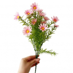 1 kimp realistlik kunstlill 15 kahvlit tuhmumiskindel, kastmata elutruu kunstlik taim Kodukaunistus roosa