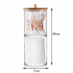 1 tk akr&uuml;&uuml;list hoiukarp Vannitoapurgi meigikorraldaja puuvillane &uuml;mmargune padjahoidja puuvillane tampoonikarp Qtip hoidiku jaotur bambusest kaanega