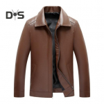 Meeste Slim Fit Jakk Kunstnahast Rev&auml;&auml;riga Pommjakk Vanaaegne Lukuga Mantel Tuulekindel Biker Mootorrattajakk Taskutega Kevadeks S&uuml;giseks M pruun