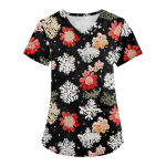 Naiste moodsad V-kaelusega l&uuml;hikeste varrukatega t&ouml;&ouml;riided taskutega, j&otilde;ulutr&uuml;kiga topid XXXXXL