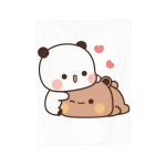 Bubu Dudu Panda Karu Tekk Pehme Soe Flanell Visketekk Pl&uuml;&uuml;s Voodi Elutuba Piknik Reisimine Kodu Diivan 80x60in