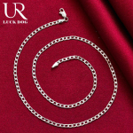 925 Sterling h&otilde;be 16/18/20/22/24/26/28/30 tolli 4mm k&uuml;lgmine kaelakee mood pulmaehted 40CM