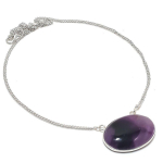 Natural Sage Amethyst Gemstone 925 Sterling Silver Jewelry Necklace 18 z8n34