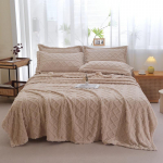 Fliisist viske tekk stiilse mustriga diivanile - Dekoratiivne beež viske tekk diivanile, elutuppa ja voodisse - Kogu hooaja tekk 200*230cm