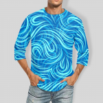 Meeste &uuml;mara kaelusega kolmeveerandvarrukatega vabaaja moodne T-s&auml;rk L armee roheline v&auml;rv