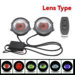 D&uuml;naamilised Devil Eye objektiivi tuled 12 V autodele, deemonsilm, punasilmne retrofits komplektid esitulede modifitseeritud Eagle Eye Light autode tarvik lens type 2