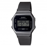 Casio Vintage digitaalne roostevabast terasest v&otilde;rgust k&auml;ev&otilde;ru kvarts A168WEMB-1B unisex k&auml;ekell must
