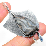 Natural Desert Rose Druzy Gemstone 925 Sterling Silver Pendant 2.76 q2r98