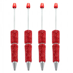 4 tk Beadable pastapliiats Signature Pliiats Smooth Writing Pen 1,0 mm Rhinestones Bead Pen Kirjatarvete pliiats kooli jaoks 2
