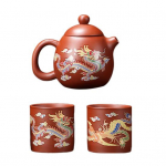 K&auml;sitsi valmistatud Zisha teekomplekt Draakoni ja Phoenixi v&auml;rvi muutev lillast savist teekann Kung Fu teekann K&auml;sit&ouml;&ouml;na valminud maagiline teekannu tee armastaja kingitus