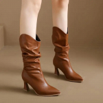 Seksikad talvised naiste k&otilde;rged saapad Moodsad, terava varbaga tikk-kontsaga pikad saapad naistele elegantsed p&otilde;lvega k&otilde;rged saapad Kingad Botas De Mujer 35 khaki