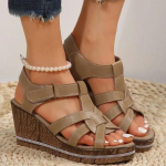 2024. aasta suve naiste kiilsandaalid Premium ortopeedilised avatud varbaga sandaalid Vintage libisemisvastased nahast vabaaja naiste platvormiga retrojalatsid 36 roheline