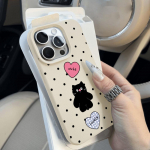 Telefoni&uuml;mbris iPhone 11 13 XR XS Max &uuml;mbrisele iPhone 12 14 15 16 Pro Max 12 Pro 15 Plus Nahast v&auml;rvitud veekindel kukkumis- ja kulumiskindel multikas iPhone 16 Pro Max valge