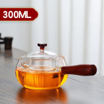 Kuumuskindel klaasist teekann Kuumuskindel aurutav teekann K&uuml;lgmine puidust k&auml;epide Teetassiga Teeserviis Pu Erh Gaiwan Veekeetja Potid gray