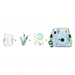 Instax Mini11 fotokoti jaoks l&auml;bipaistev hoiu&uuml;mbris Crystal Case kaitsev kate kest rihmakoti kleebisega kolmeosaline komplekt