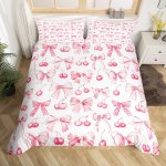 Paelaga t&uuml;drukulik tekikott Kirsikoogi multikas Voodipesukomplekt Armsad t&auml;pid Armastuse s&uuml;da Paelaga tekikate, Roosa Kawaii voodikate EU Single(135x200cm)