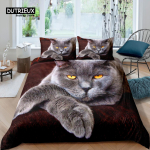 Kodu elamine Luksuslik 3D kassiga voodipesukomplekt T&uuml;drukute tekikoti komplekt Padjap&uuml;&uuml;rikomplekt Laste voodipesukomplekt Queen ja King EL/USA/AU/UK suurus EU single(135x200cm) gray