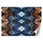 Tapeet Sinine pruun geomeetriline muster 100x70 sinine