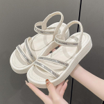 Naiste moes vabaaja platvormiga sandaalid 35 must