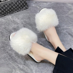 Uus Stiil Naiste Kodusussid Talvised Roosa Karusnahast Madalad Karvased Elegantsed Mugavad Pehmed Kingad Naised Sussid Zapatos Mujer 40 roosa