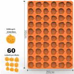 Halloweeni silikoonvormid Mini k&otilde;rvitsa ja kummituse vorm Halloweeni t&auml;nup&uuml;ha kummikommi, kommi, &scaron;okolaadi, k&uuml;psise, koeramaiuste jaoks k&otilde;rvitsakollane