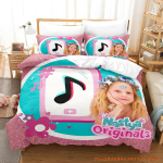 Like Nastya Voodipesukomplekt &Uuml;heinimese Twin T&auml;iskasvanu Queen King Suurusega Voodikomplekt T&auml;iskasvanu Laste Magamistuba Tekikotikomplektid 3D Anime Voodilina Komplekt AU Single(140x210cm)