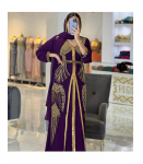 Vabaaja Dubai Kimono Veinipunane Abaya Maksipikkune Maroko Pulmakleit Kaftan-kleit Pikk XS lilla