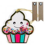 2 &eacute;tiquettes 3D shaker tags Glace + 20 &eacute;tiquettes kraft Fanion