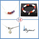 Parure - A Bijoux - Am&eacute;thyste et Agate - Bracelet et Collier - 8 mm - Acier inoxydable - Fabriqu&eacute; en France