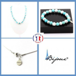 Pierres et Min&eacute;raux. Parure bijoux Bracelet Collier Perles Howlite + Howlite Turquoise 8 Taille personnalisable.