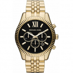 Michael Kors MK8286 musta numbrilauaga Lexingtoni kuldne meeste k&auml;ekell