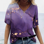 Suvine uus naiste T-s&auml;rk 3D Gradient v&auml;rvitr&uuml;kiga mood l&uuml;hikeste varrukatega M