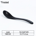 A5 Melamiin Must Matt Pika k&auml;epidemega Supilusikas - Toidukvaliteediga, Ideaalne Ramenile, V&uuml;rtsikale Hot Potile, Restorani ja Hotelli Kasutuseks.