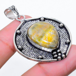 Bumble Bee Jasper Handmade 925 Sterling Silver Jewelry Pendant 2.01 f3y25
