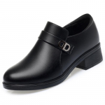 Kevadine s&uuml;gava suuga plokk-kontsaga naiste kingad Mugavus Mood Hingav &Uuml;mar nina Pehme nahk Pehme tald Kontor Mustad kingad 38