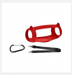 Silikoonist &uuml;mbrise kate JBL Charge 5 Bluetoothi ​​k&otilde;larile, reisikandmiskaitse koos &otilde;larihma ja karabiiniga punane