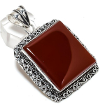 Natural Carnelian Gemstone 925 Sterling Silver Jewelry Pendant 2.21 e0o53