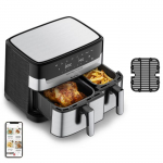Moulinex Dual Easy Fry & Grill Inox, &otilde;hufrit&uuml;&uuml;r & sahtliga, 2 sahtlit, EZ905D20