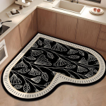 Armas s&uuml;damekujuline p&otilde;randamatt Imav Mustust h&uuml;lgav K&ouml;&ouml;k Vannituba Kulumiskindel ja Libisemiskindel 80 * 80cm