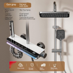 Digitaalekraaniga du&scaron;ikomplekt t&auml;histaeva atmosf&auml;&auml;ri valgusega vannitoa du&scaron;is&uuml;steem Moodne vannisegistid du&scaron;iotsikuga Style A