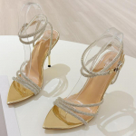 Suvesandaalid Naiste Strass Terava Ninaga Pahkluu Pandlaga Stiletto K&otilde;rged Kontsad Daamidele Seksikad &Ouml;&ouml;klubi Ballikleidikingad 35