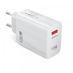 120W USB-laadija kiirlaadija GaN-adapter iPhone 16 15 Pro Huawei Xiaomi Redmi Note 12 Pro Plus telefonile 10A/6A andmesidekaablitega EU Plug valge