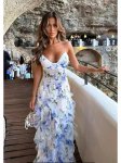 2024 Strapless &Scaron;ifoonist Prinditud Haldja &Otilde;htukleit - Naiste Euroopa ja Ameerika Kevad/Suvi Mood