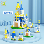 HUIQIBAO 6IN1 Linna Ehitusauto Politseiauto Ehitusklotsid Tank Helikopter Klotsid Tulet&otilde;rjekomplekt M&auml;nguasjad Lastele