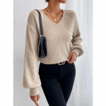 YYFS naiste moe vabaaja kevad-s&uuml;gis &uuml;hev&auml;rvilise tr&uuml;kiga pikkade varrukatega V-kaelusega pluusid ja s&auml;rgid S