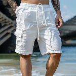 Meeste spordipuuvillane linane vabaaja l&uuml;hikesed p&uuml;ksid vabaaja pidžaama taskuga jooksmiseks l&uuml;hikesed p&uuml;ksid XXXL