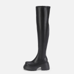 Pikkade S&auml;&auml;rega Onu Naiste Kingad &Uuml;le P&otilde;lve Saapad Laste Platvormsaapad Elastsed Skinny Saapad K&otilde;rged Saapad Spice Girls Saapad 39 black