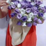 Roosi Lillekimp Tekk DIY Komplekt Piima Puuvillane L&otilde;ng K&auml;sitsi Kudumine Tekk Loov Kingitus Parimatele S&otilde;pradele Hubane Viske Tekk 100 x 100cm