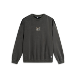 Li Ning Badfive Pullover &Uuml;mmargune kaelus L&otilde;tv Spordipusa Pikkade varrukatega Meeste pusa Tumehall Must AWDU267-6 XL gray