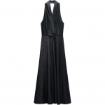 Zara Zw Seeria Kaelapaelaga Seljast Avatud Pikk Teksist Slip-kleit Naiste kleidid Sinine 05216241-35 M